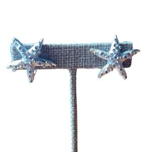 Vintage Emmons Silver Starfish Clip-on Earrings